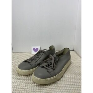 Santoni Leather Low Top Sneakers Mens Size 8 Grey EUC